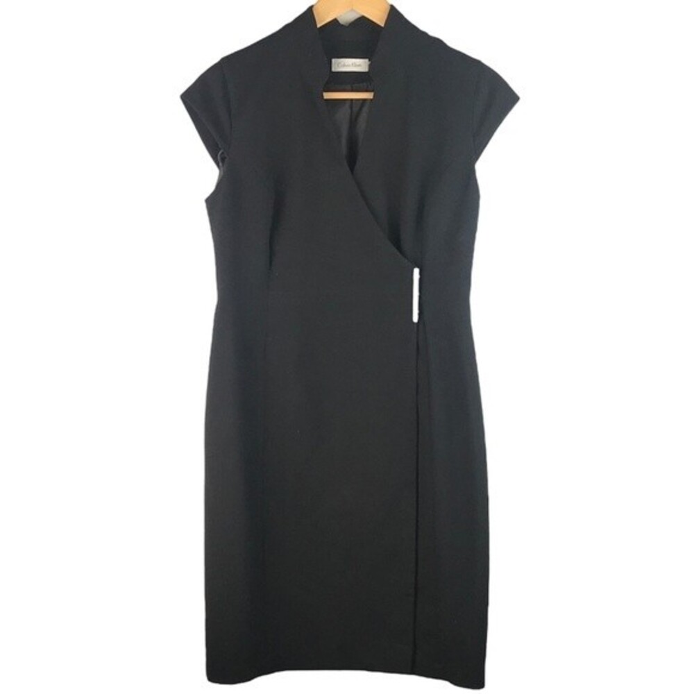 Calvin Klein women’s double breasted coat dress black size 6P